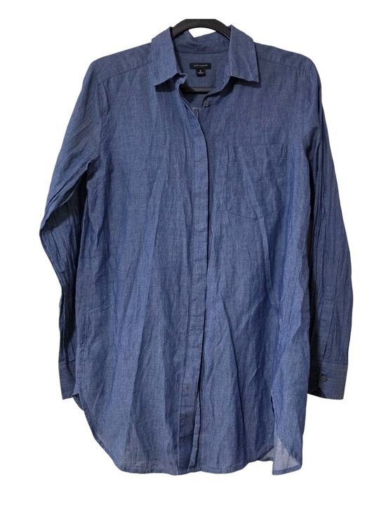 Ann Taylor Tops - Ann Taylor Blue Chambray Button Down Shirt Long Sleeve Women’s Size S